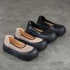 Johnature Retro-Schuhe aus echtem Leder, flache Plateauschuhe, runde Zehenpartie, dicke Sohle, lässige Damen-Schlupfschuhe