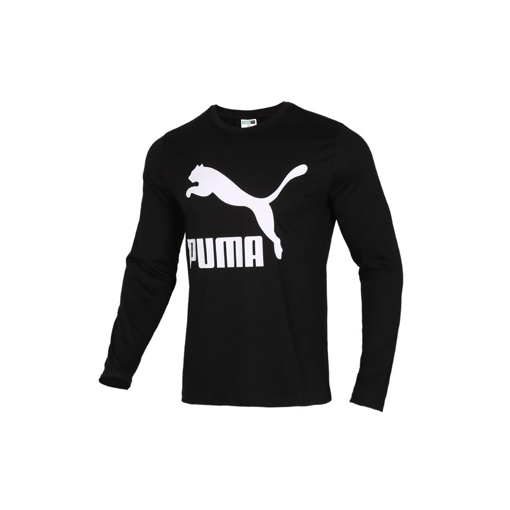 Puma Long Sleeve Casual Running T-Shirt Men Tops Black 530686-01