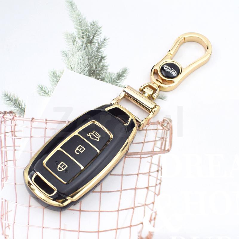 3 Buttons Tpu Shell Fob Car Key Case Full Cover For Hyundai Santa I30 Ix35 Encino Kona Solaris Azera Grandeur Elantra Accent Fe