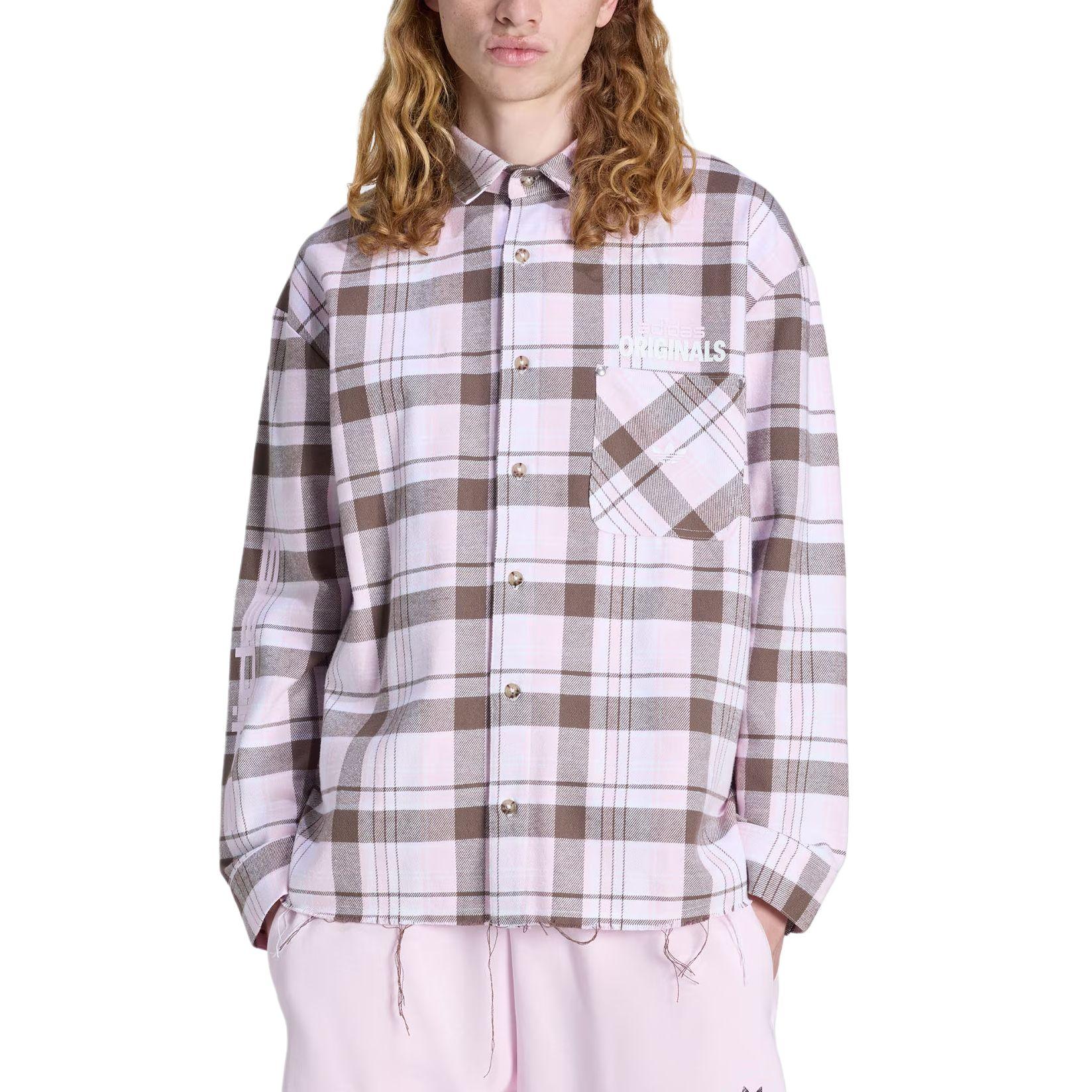 

Adidas Originals FW25 Фланелевая Хлопковая Спортивная Рубашка с Длинным Рукавом для Мужчин KG6452 S