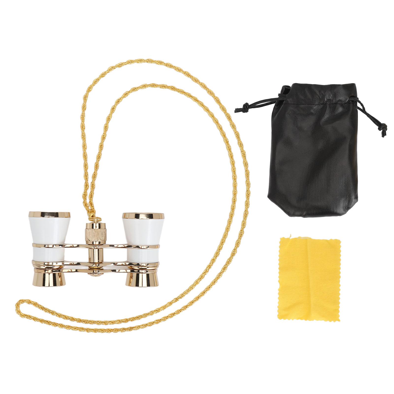 

Театральні окуляри 3X25 Оперний бінокль 3X25 з ланцюгом для спостереження за птахами білий