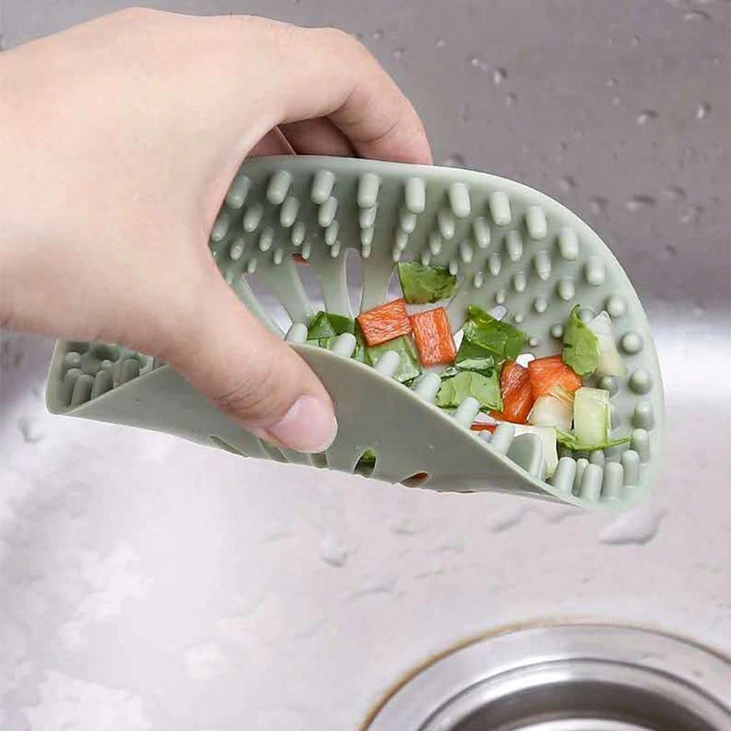 New Arrival Shower Drain Hair Collector And Kitchen Sink Strainer - Reusable Silicone Mesh Strainer With Suction Cup/Non-Design