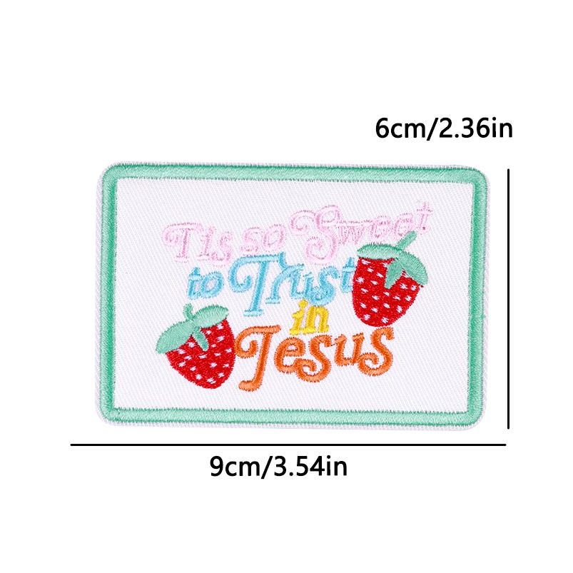 Hats Jeans Sew /Ironing Patch Square Cartoon Letter /Slogan Embroidered Diy Iron On Patches For Clothing Backpack Jackets Badges 