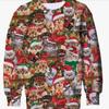 Christmas Pattern Cute Cat Dog Surroundings Autumn Winter Long Sleeved Fashionable Casual Loose Women's Pullover