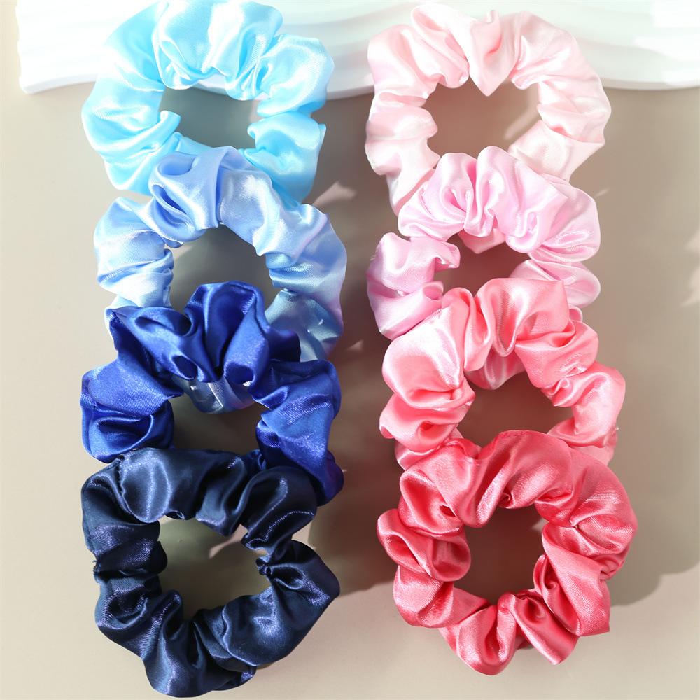 8 Stück/Set Satin Dickdarm Haarband Einfach und Vielseitig Französisches Kopfseil Pferdeschwanz Haarband Damen Haarschmuck