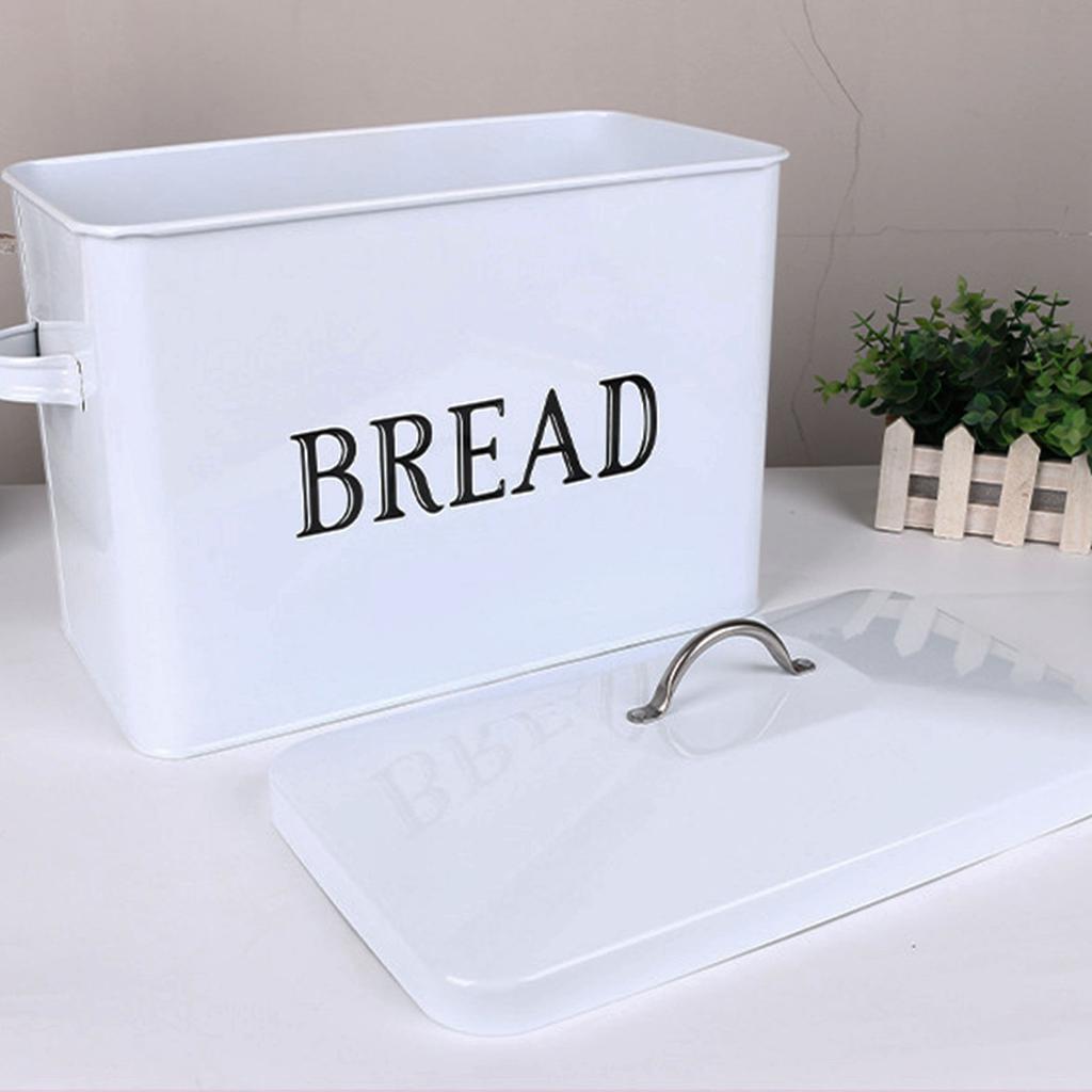 Metal Bread Box with Handle Multifunction Excellent Sealed Iron Retro Bread Storage Container For Kitchen Countertop