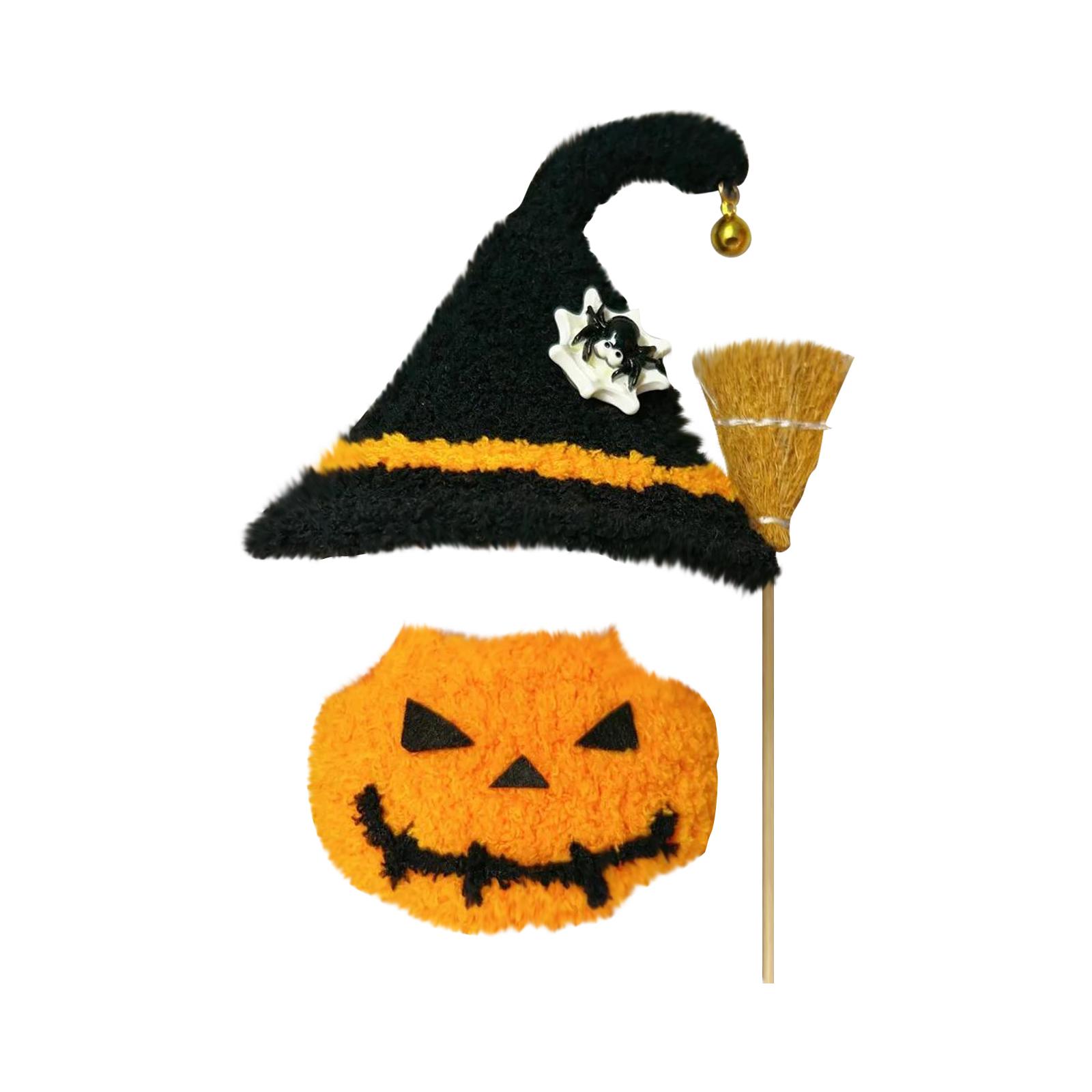 

Набор одежды для куклы на Хэллоуин, плюшевая детская одежда, шляпа-тыква (Одежда для кукол, куклы в комплект не входят) One Size