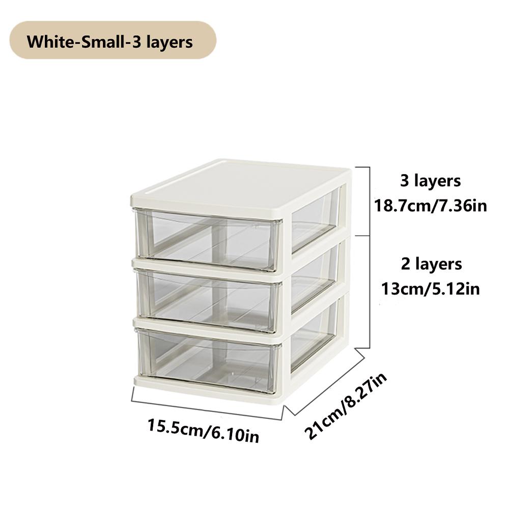 Clear Desktop Storage Box with Drawer Heightened Table Organizer Plastic Office storage cabinet  for Stationery cosmetics