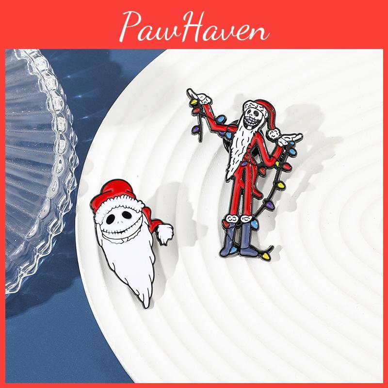 Personalized Creative Cartoon Led Christmas Santa Claus Brooch Decorative And Functional Alloy Accessory