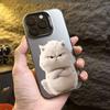 Cute White Cat Electroplate Silver IMD Phone Case For  Poco F6 X5 X6 M6 Pro 4G Mi 14 13 12 13T 14T Pro 11 Lite NE 5G Cover