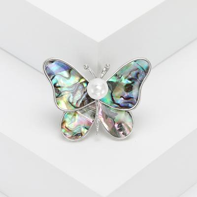Mode Kreative Legierung Abalone Muschel Schmetterling Brosche Temperament Vielseitig Damenbekleidung Korsage Schmucknadel
