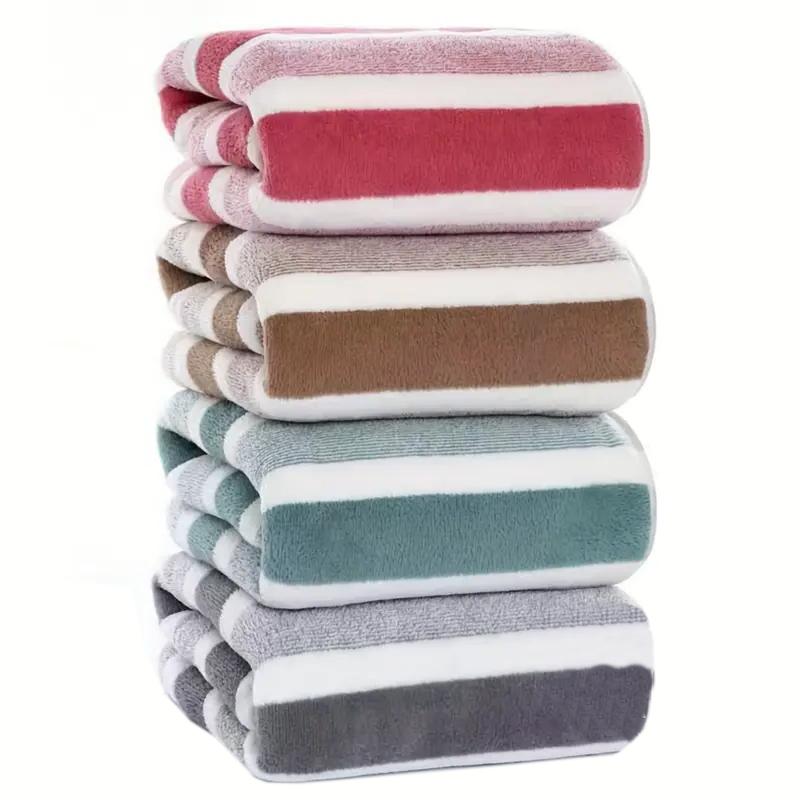 4-Piece Striped Bath Towel Set - Ultra-Absorbent, Quick-Drying light and thin Super Soft, Skin-Friendly