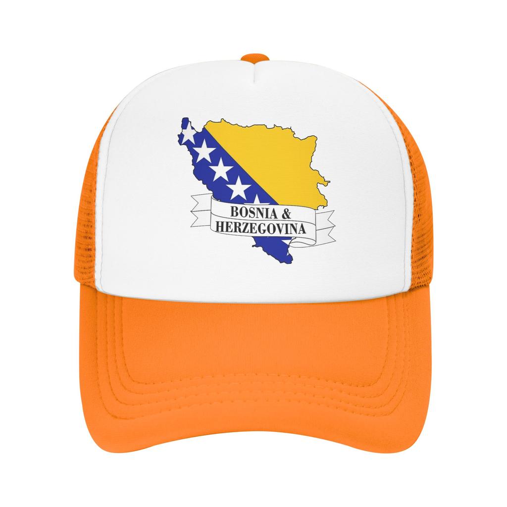 Bosnia and Herzegovina Flag Map Mesh Baseball Cap Adult Outdoor Sun Hat Hats Breathable Summer Trucker Hats