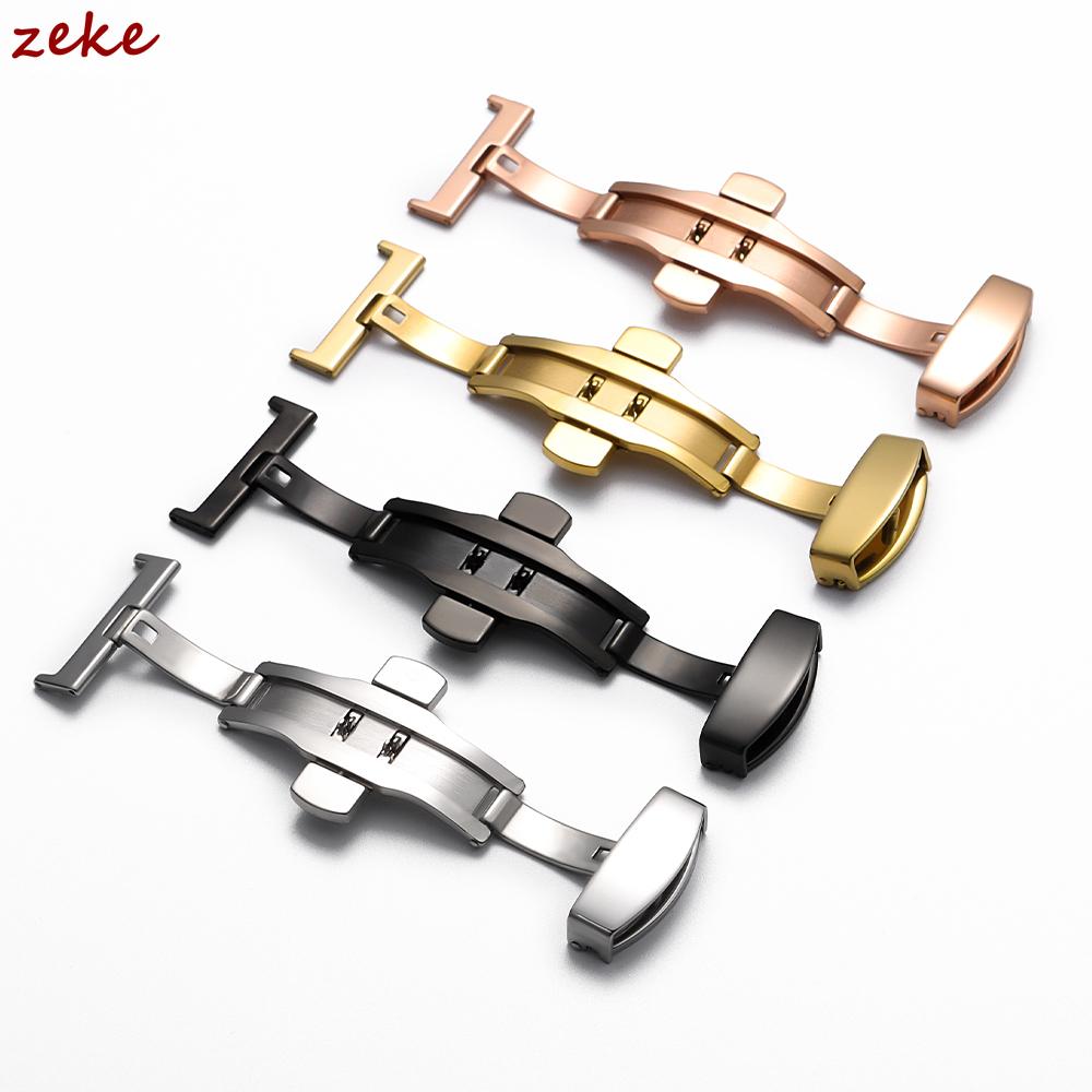 Watchband Buckle Stainless Steel Watch Strap Butterfly Buckles Clasps 10-22mm Double Press Polished Button Watches Accessories