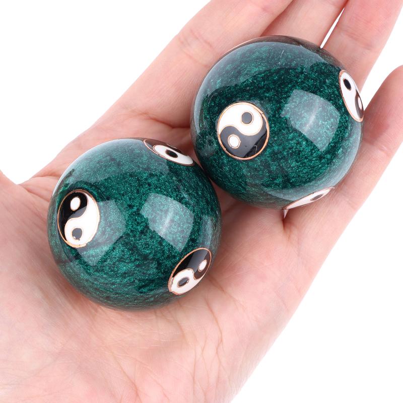 2Pcs Hand Massage Balls With Storage Box Chinese Exercise Handballs For Hand Exercise Stress Relief Therapy Massager