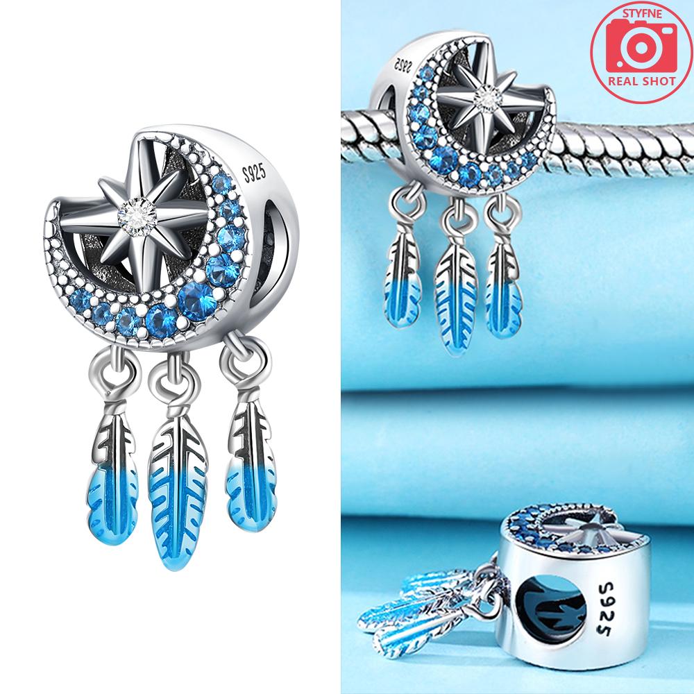 Charm Bead Charms Authentic Moon Nocturnal Owl Blue Star Shape Bead Charms Compatible With Bracelets Copper Women Jewellery Diy Fine Gift Accessory