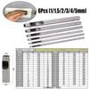 6Pc 1/1.5/2/3/4/5mm Kit Hollow Punch Round Hole Punch Tool Steel Leather Craft Working For Watch Band,Fabric Plastic Gasket Belt