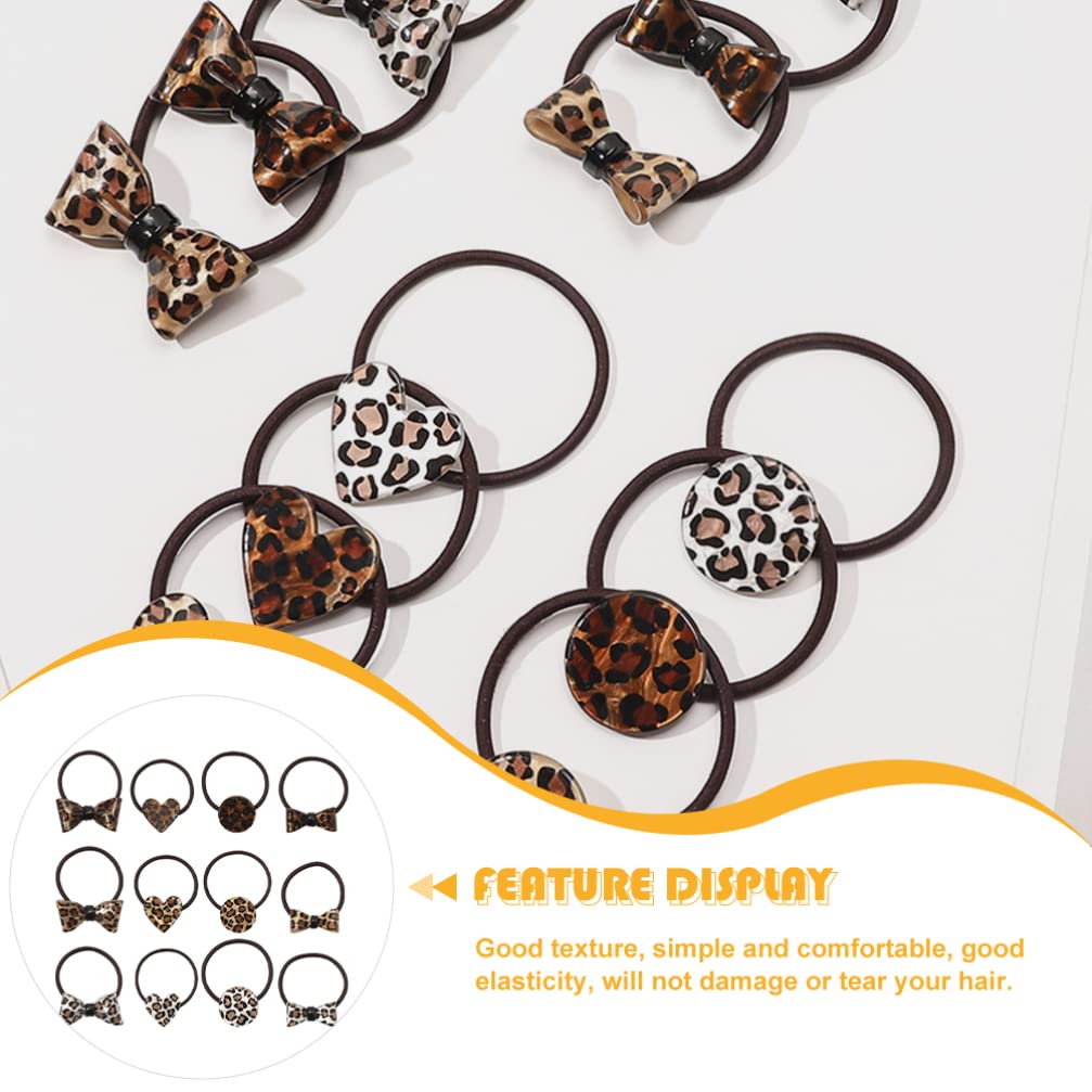 FRCOLOR 12 Pieces Leopard Print Hair Ponytail Hair Extensions for Men and Perfect for Hair and Party Women,