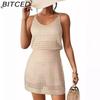 BITCED Sexy Knit Strapless Dress Fitted Strapless Dress Lace-Up Beach Dress