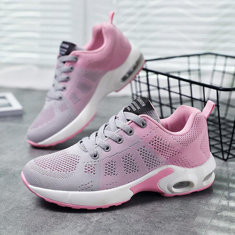 Women's Summer Mesh Air Cushion Lightweight Running Shoes, Soft Sole, Breathable Sports Sneakers.