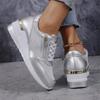 New Four‑Season Women's Plus‑Size Wedge Casual Sneakers, European‑American Style, Front Lace‑Up & Side‑Zip, Wholesale Available
