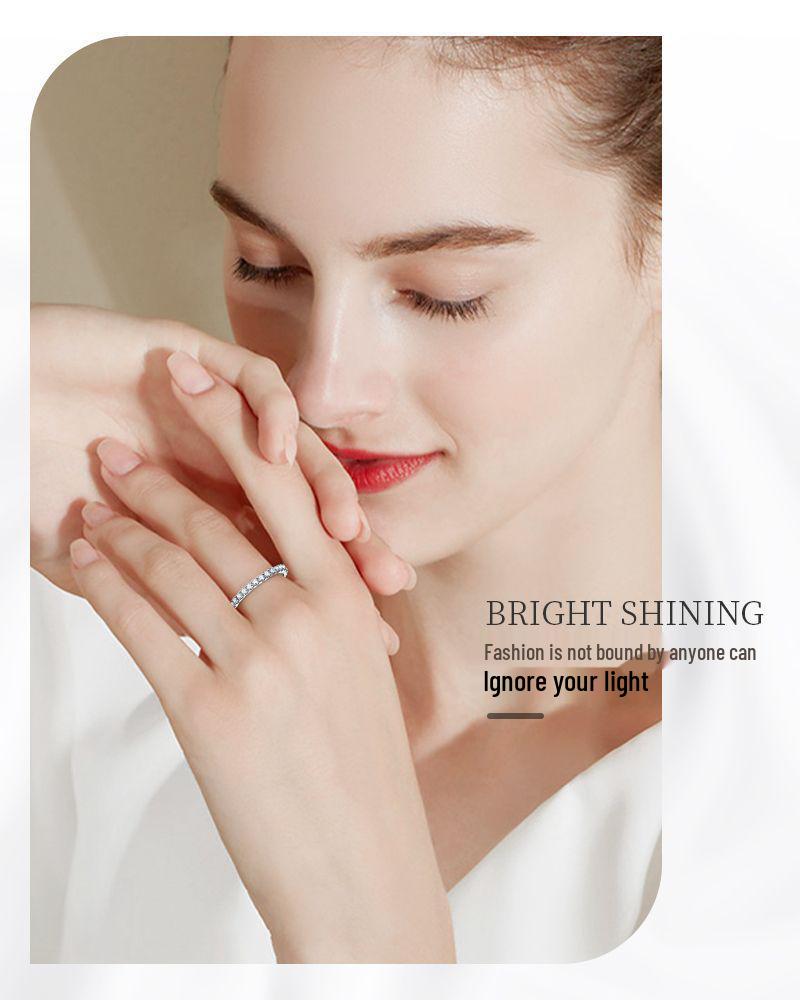 Sterling Silver Gypsophila Moissanite High-End Versatile Ring