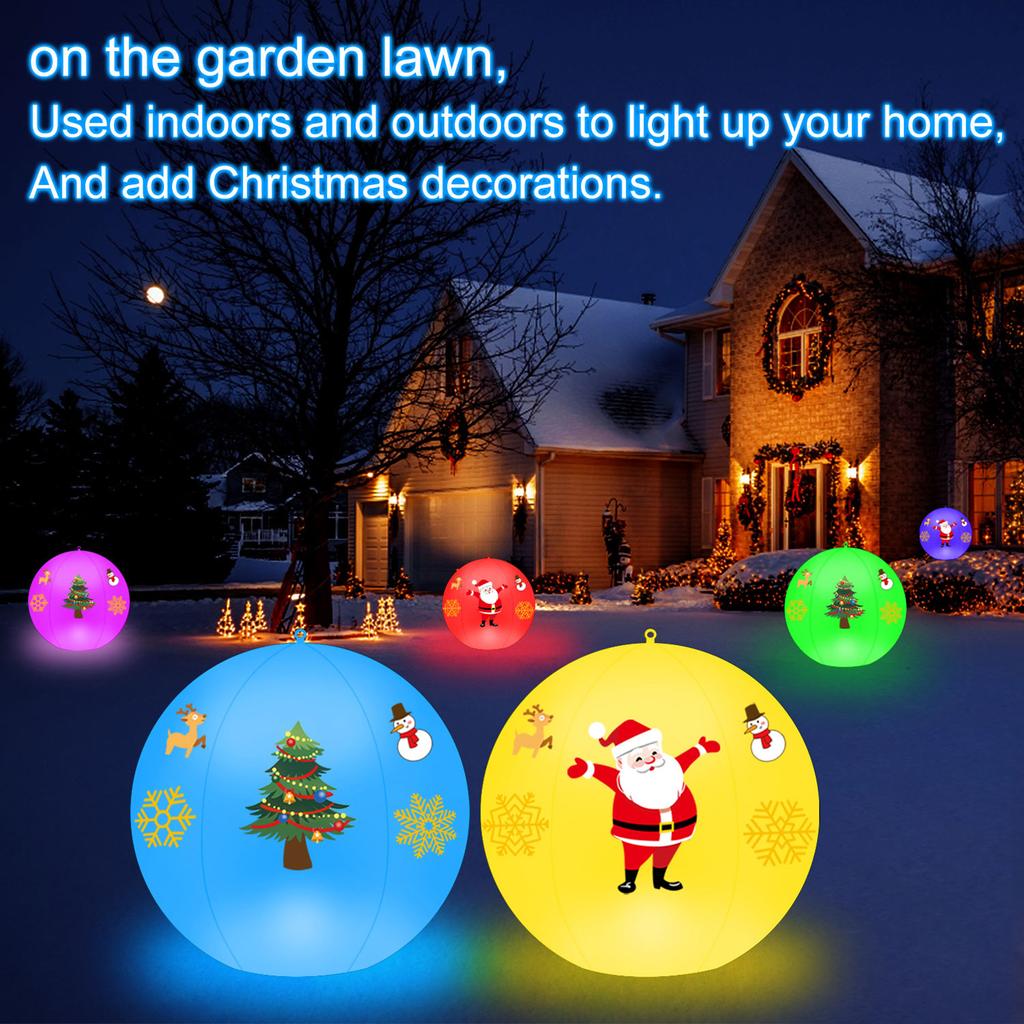 2PCS Solar Powered LEDs Floatings Pool Lights with 2PCS Santa Claus Design Sticker RGBW 16 Color