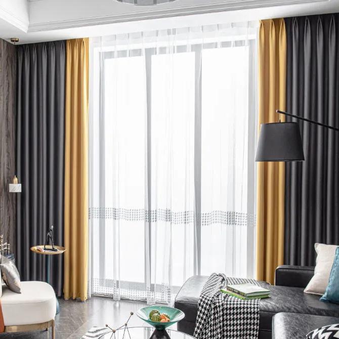 

2 шт., занавеска на крючках, двойная открытая полноразмерная занавеска для спальни, дома, полная затемняющая занавеска для гостиной, элегантная занавеска от пола до потолка в тон, соответствующая цвету W150×H270cm серый