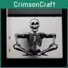 Skeleton Smiling Halloween Glass Showcase Bedroom Home Decoration Wall Stickers