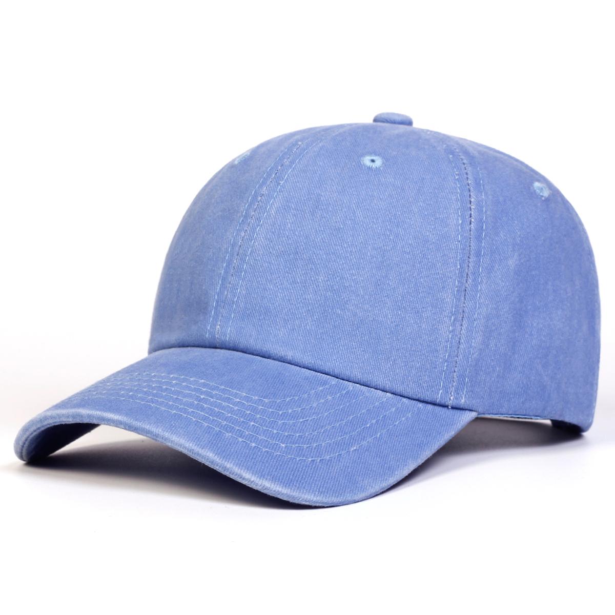 

Unisex Light Washed Solid Color Baseball Caps Spring Autumn Outdoor Adjustable Casual Hats Sunscreen Hat небо синє кольору
