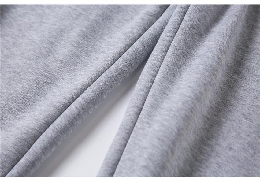 Unisex Casual Sports Hoodie Set - Solid Color Autumn/Winter Warm Velvet Jacket