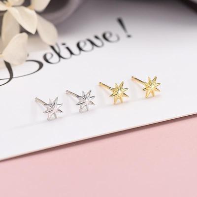 S925 Silber Geometrische Stern Zirkon Koreanische Ohrringe - Sommer Neues Design für Frauen