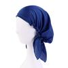 1Pc Women's Comfortable Headscarf Turban Head Cover Solid Color Hair Care Bonnet Hat Night Sleep Cap Imitated Silk