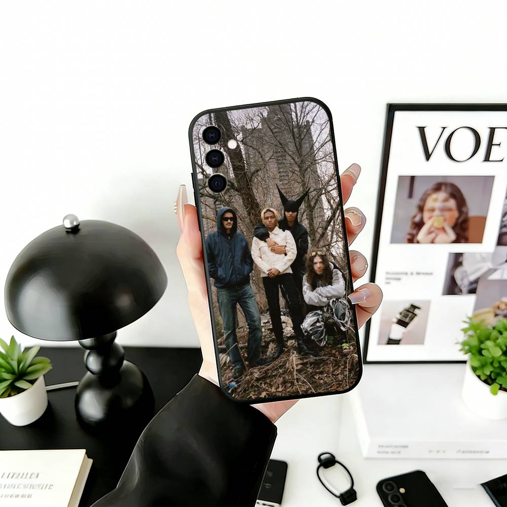 B-Bladee DG 3-3-3 Phone Case Black Silicone Soft For Samsung Galaxy A73,A72,A71,A70,A53,A52,A51 Samsung a50 30s 50s