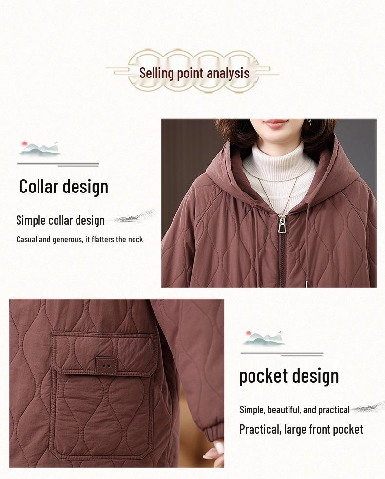 Women's 2024 Winter Fleece-Lined Thick Cotton Coat - Plus Size, Casual, Loose-Fit, Middle-Aged Style.
