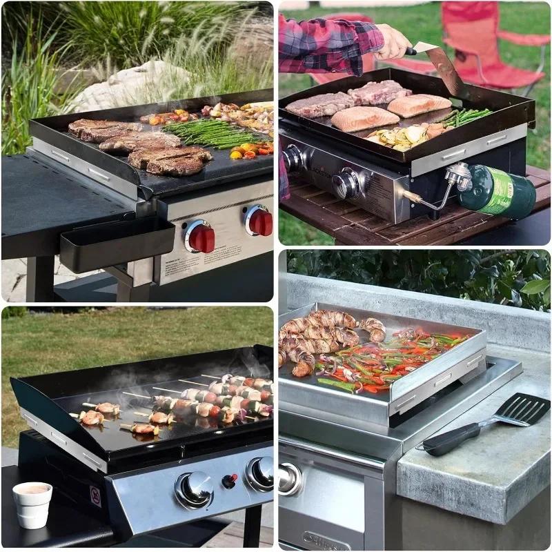 Stainless Steel Wind Guard 17/22/28/36-Inch Griddle Wind Screen Heat-Resistant BBQ Shield Durable Outdoor Cooking Versatile