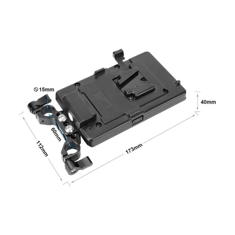 Aluminum Alloy 15MM Pipe Clamp With Battery Backboard Plate For V Mount Battery Plate In Photography And Videography