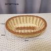 Multistyles Imitation Rattan Fruit Plate Retro Woven Multipurpose Storage Rattan Woven Tea Tray Creative House Candy Packaging