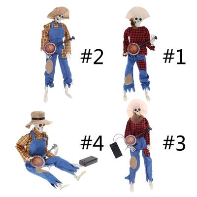Sound Activated Music, Animated Banjo Skeleton, Halloween Decoration