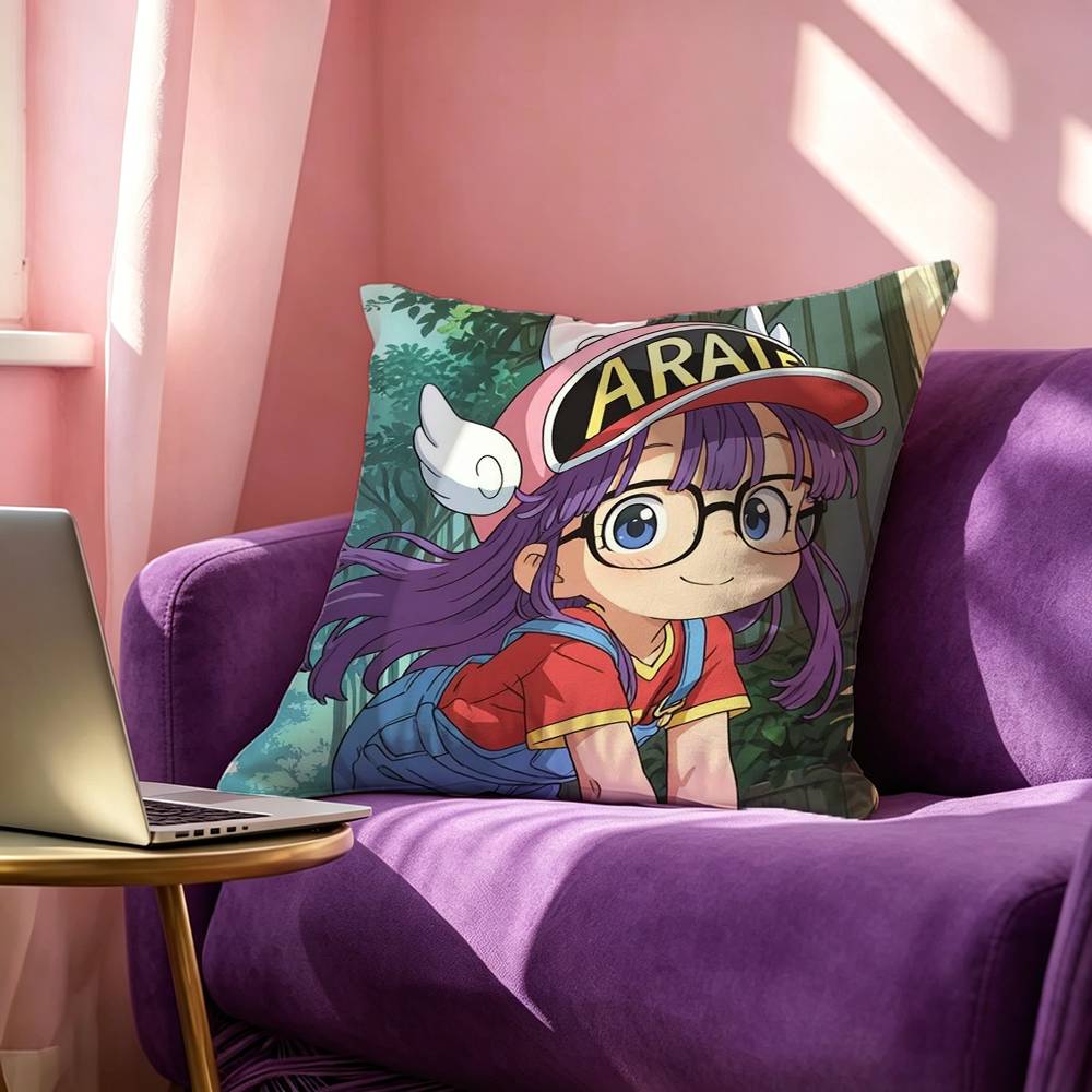Anime Dr Slump Pillow Case Square DoubleSided Sofa Cushion Cover Bedroom Bedside Pillow