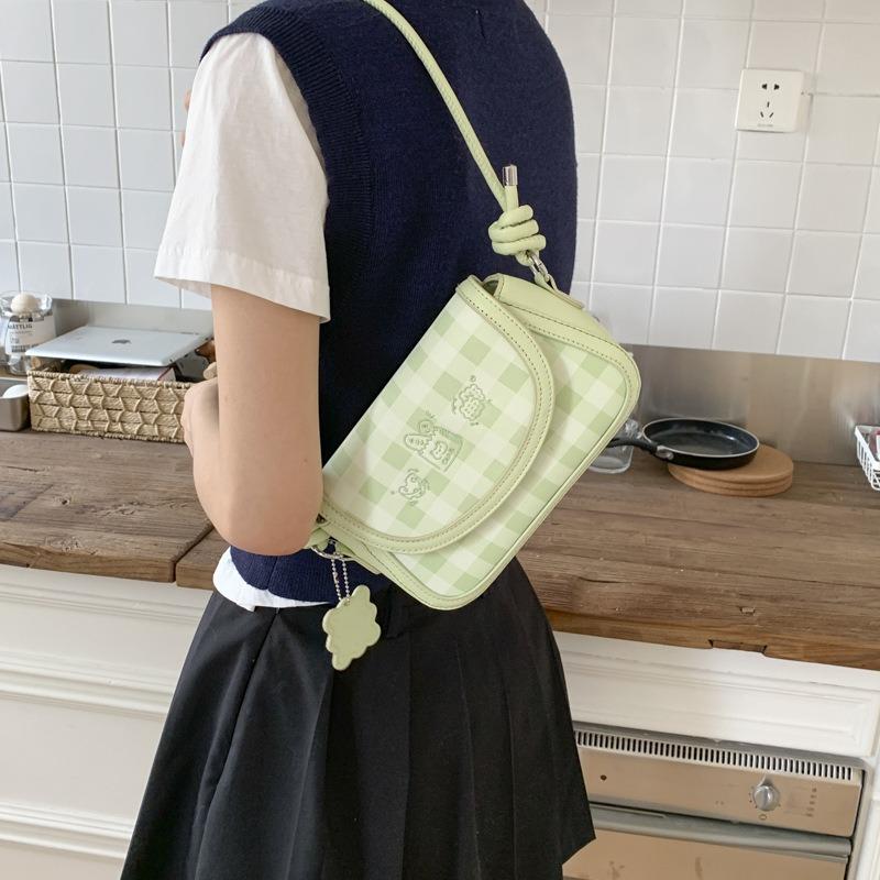 Plaid Bag Women's Summer New Fashion Niche Messenger Bag High-end Single Shoulder Armpit Bag