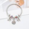 Creative Elephant Charms Bracelet Colorful Rhinestone Bead Silver Color Metal Bracelet For Women