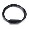 Personalized Leather Braided Bracelet for Men Women Customized Name Engrave Bangle 19cm  21cm