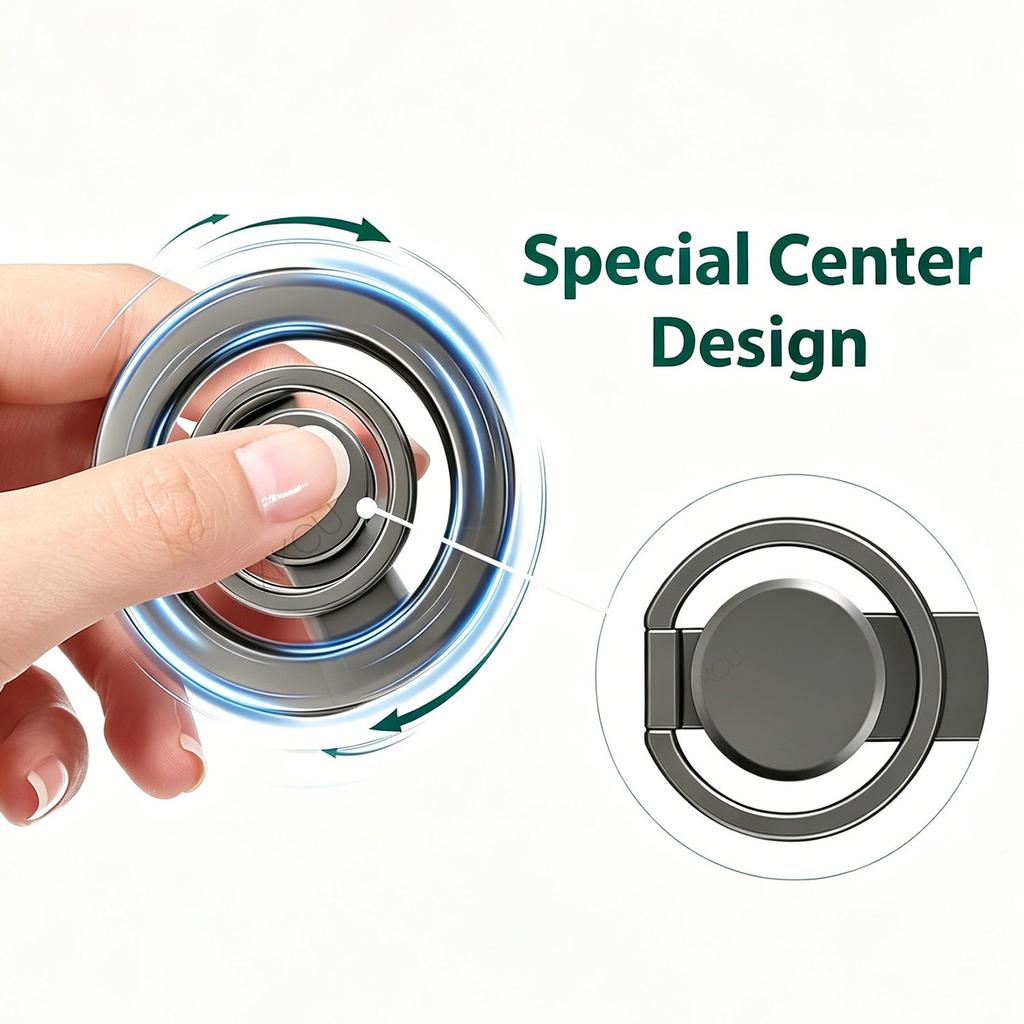 Fidget Spinner Magnetic Phone Holder Finger Ring Stand For Magsafe iPhone 17~12 Samsung Xiaomi Home Outdoor Cellphone Mount 1