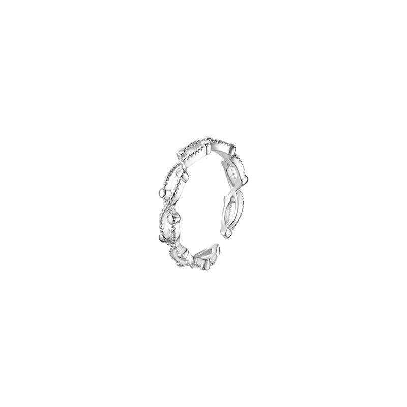 Personalized Girlfriend Ring Jewelry Light Luxury Niche Design Hollow Line Sense Cross Dot Open Ring Women