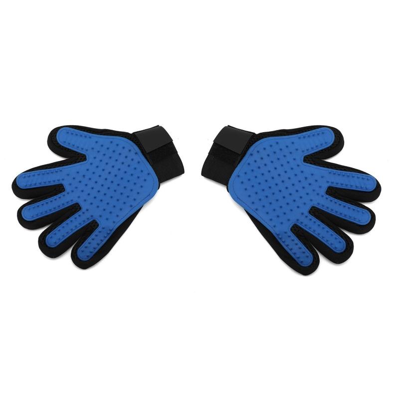 Tierhaarentfernungshandschuh ein Paar doppelseitig universell für Katzen Hunde Nass-Trocken-Anwendung Bürsten Baden Weich Entfernt mühelos Fell