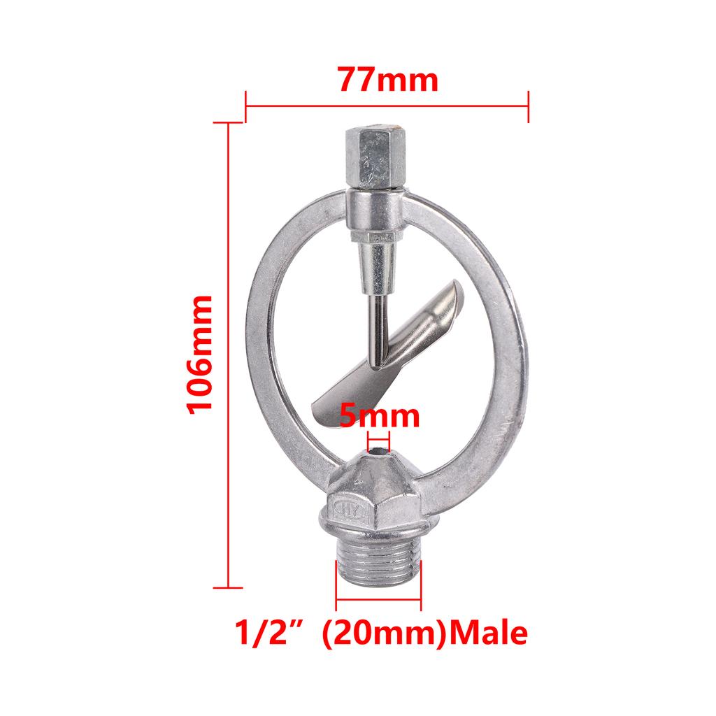 Garden Automatic Rotating Sprinkler Stainless Steel Tripod Irrigation Stand 360-Degree Water Jet Garden Lawn Sprinkler Tool 1Pc
