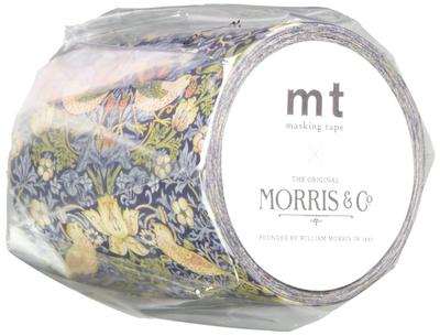Kamoi Kakoshi Masking Tape Mt William Morris Strawberry Thief 50mm X 7m MTWILL26 Indigo/Mineral