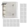 A8 Binder Notebook Scrapbook Mini 3-Ring PVC Clear Cover with Colorful Inserts Portable Planner Closure Photo Album Card Organizer for Journaling High
