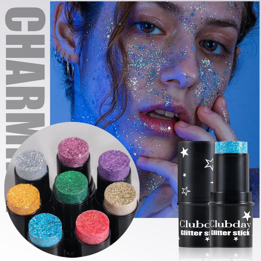 8 Color Face Makeup Glitter Eyeshadow Stick Magic Stage Makeup Body Glitter Multi-functional All-in-one
